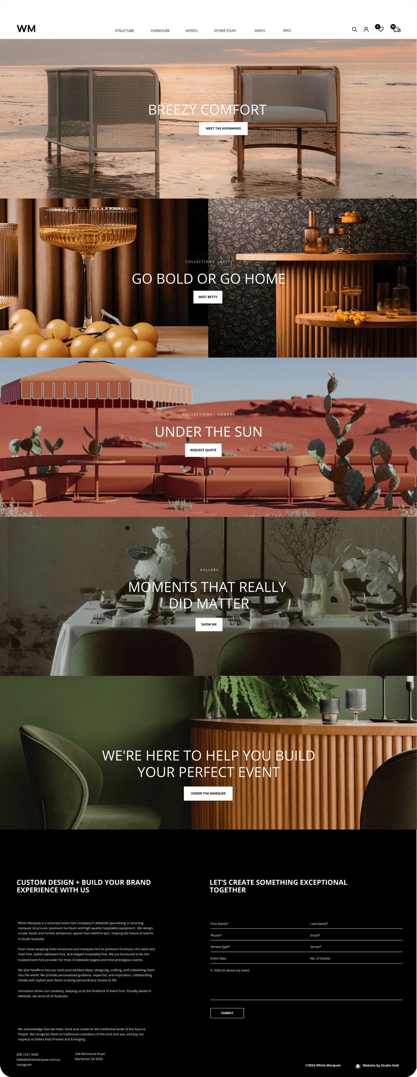 Studio Veld Portfolio White Marquee Website screenshot